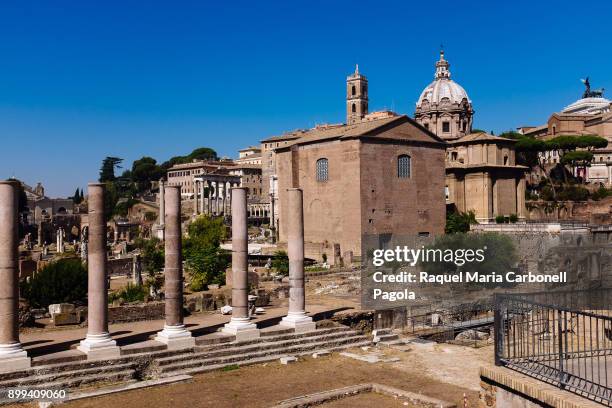 The Curia and church of Santi Luca e Martina in the Roman Forum.