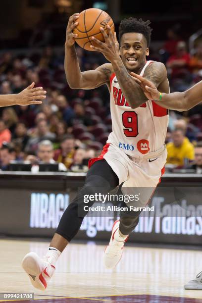 Antonio Blakeney of the Windy City Bulls handles the ball against the Canton Charge on December 28, 2017 at Quicken Loans Arena in Cleveland, Ohio....