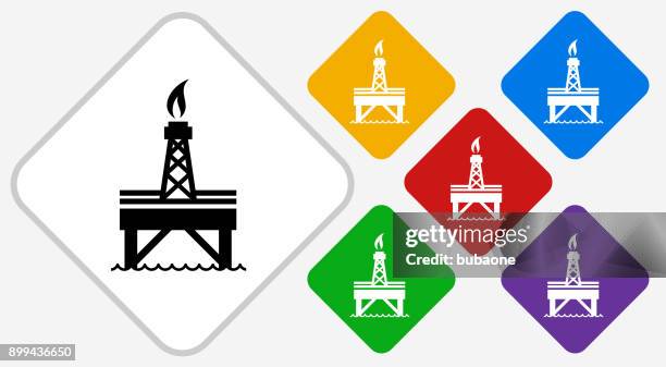 oil pump color diamond vector icon - hydraulic fracturing icons stock illustrations