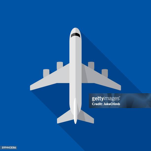 airplane icon flat - aeroplane stock illustrations