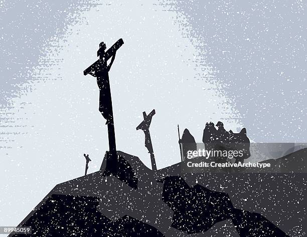 golgotha - calvary jerusalem stock illustrations