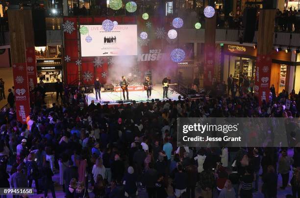 Plain White T's perform onstage during the 'Live at the Atrium' Holiday Concert Series in Partnership with KIISFM Presented by Westfield Century City...