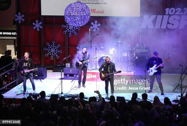 Plain White T's perform onstage during the 'Live at the Atrium' Holiday Concert Series in Partnership with KIISFM Presented by Westfield Century City...