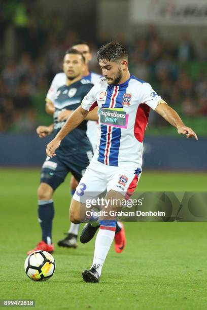 Ivan Vujica of the Jets in action during the round 13 A-League match between the Melbourne Victory and the Newcastle Jets at AAMI Park on December...