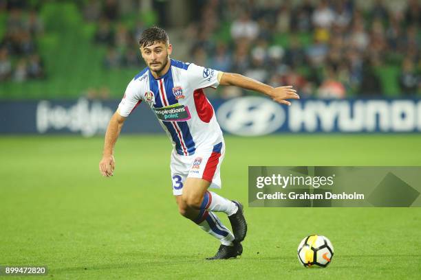 Ivan Vujica of the Jets in action during the round 13 A-League match between the Melbourne Victory and the Newcastle Jets at AAMI Park on December...