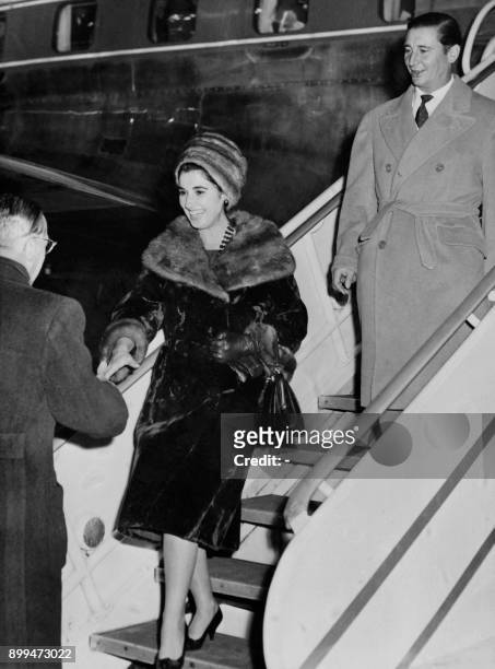 Picture taken on December 12, 1960 shows the daughter of Franco, Marquessa of Villaverde, Carmen Franco, and her husband, Cristobal Martinez-Bordiu...
