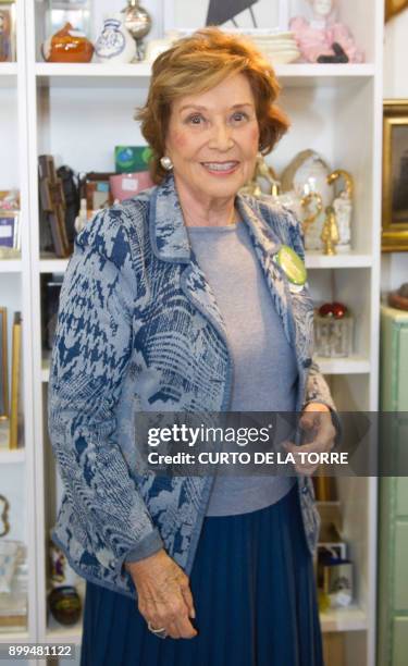 Picture taken on November 21, 2014 shows Carmen Franco, daughter of Spanish dictator Francisco Franco, at the Crystal Palace in Madrid. The only...