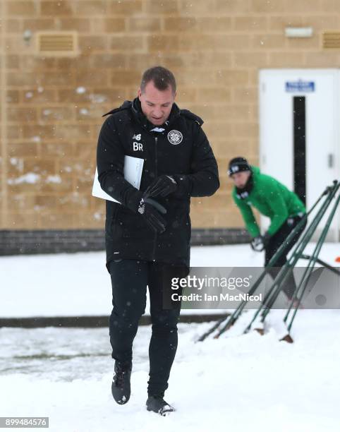 Leigh Griffiths of Celtic is seen during a training session at Lennoxtown on December 29, 2017 in Glasgow, Scotland.