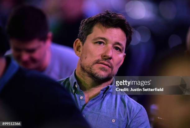 Television presenter, Ben Shephard watches the 2018 William Hill PDC World Darts Championships on Day Thirteen at Alexandra Palace on December 29,...