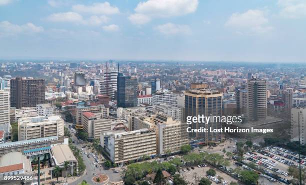modern buildings downtown nairobi, nairobi area, kenya, africa - nairobi foto e immagini stock