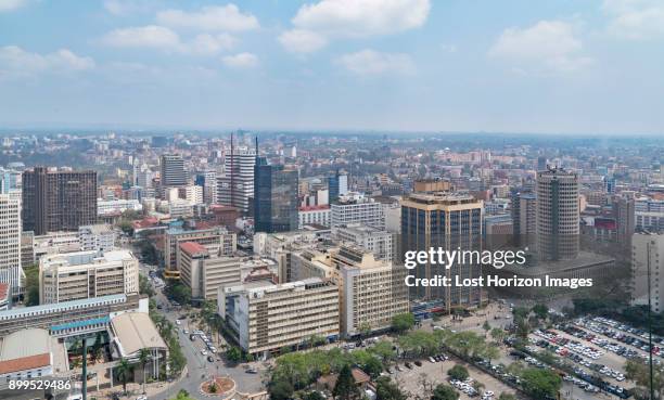 modern buildings downtown nairobi, nairobi area, kenya, africa - nairobi - fotografias e filmes do acervo