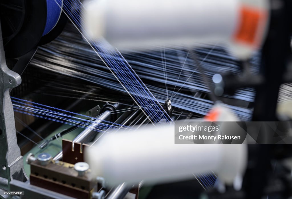 Carbon Fibre Thread On Loom In Carbon Fibre Production Facility High ...