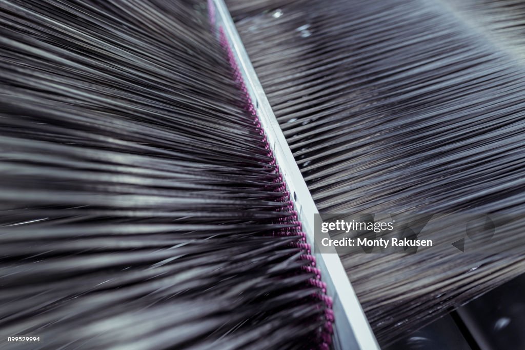 Carbon Fibre Thread On Loom In Carbon Fibre Production Facility High ...