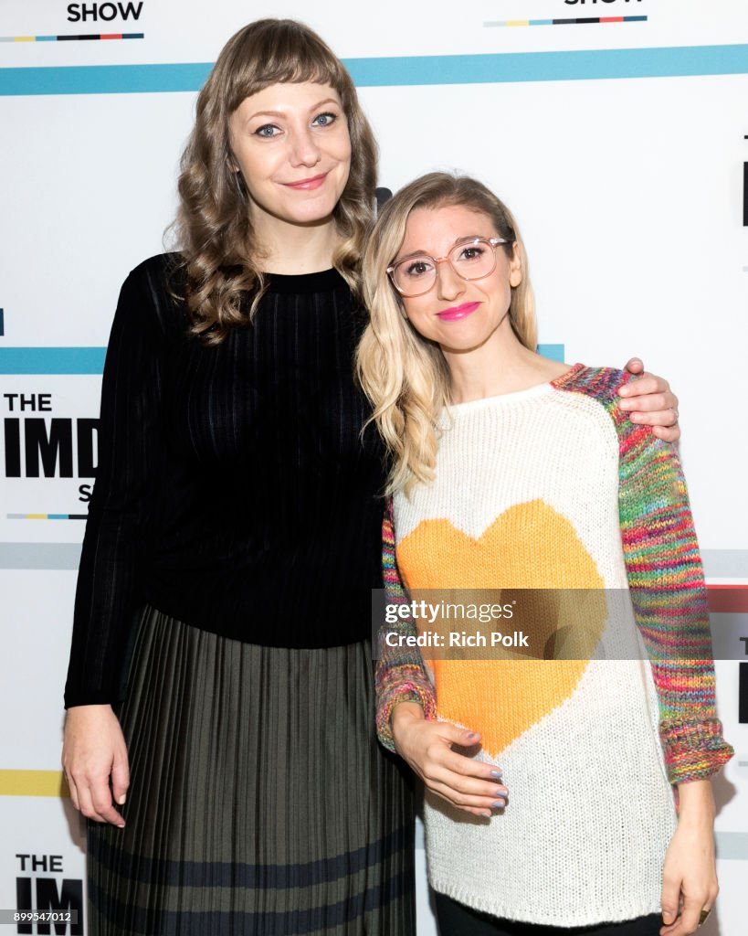 Emily V. Gordon and co-host Kerri Dougherty pose for a photo at "The