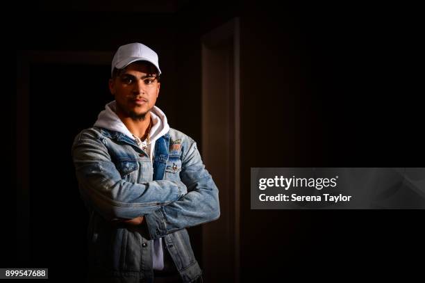 DeAndre Yedlin poses for photos during a photo shoot in Jesmond on November 30 in Newcastle upon Tyne, England.