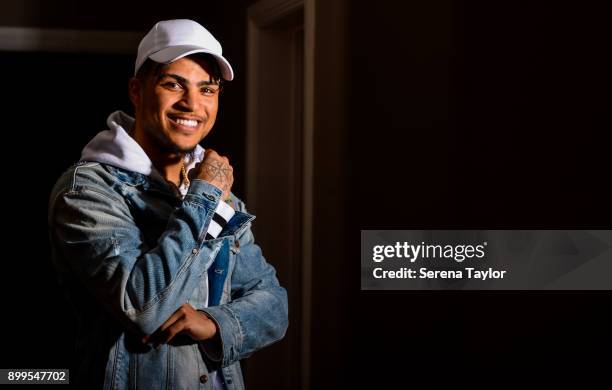 DeAndre Yedlin poses for photos during a photo shoot in Jesmond on November 30 in Newcastle upon Tyne, England.