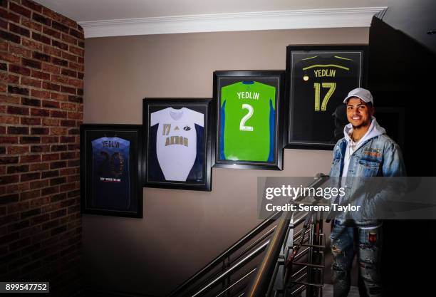 DeAndre Yedlin poses for photos during a photo shoot in Jesmond on November 30 in Newcastle upon Tyne, England.