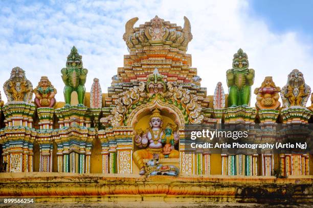 deity sculptures of the sri big bull (nandhi) temple in dodda ganeshana gudi complex, bangalore, karnataka, india - basavanagudi nandi temple stock pictures, royalty-free photos & images