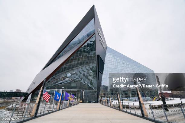 General view of the U.S. Bank Stadium, home of the Minnesota Vikings and Super Bowl LII on December 29, 2017 in Minneapolis, Minnesota.