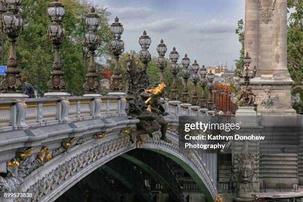 paris- pont alexandre lll bridge - lll stock pictures, royalty-free photos & images