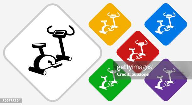 workout machine color diamond vector icon - weight lifting machine stock illustrations