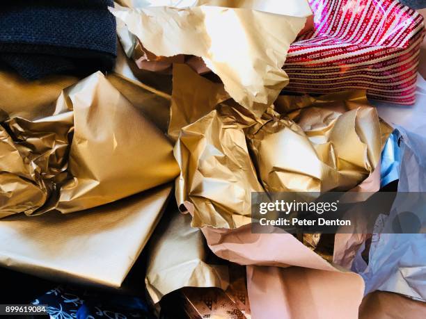 christmas presents - damaged parcel stock pictures, royalty-free photos & images