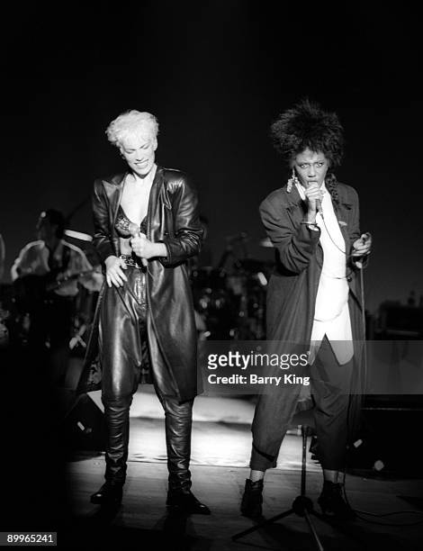 Annie Lennox performing on the Eurythmics "Revenge" tour at the Greek Theater in Los Angeles,California on August 5, 1986. Her current new cd "Bare"...