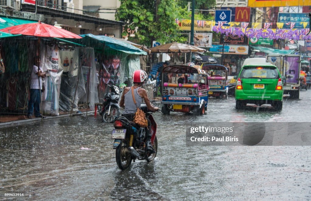 Bangkok floods, Khao San Road, Bangkok, Thailand