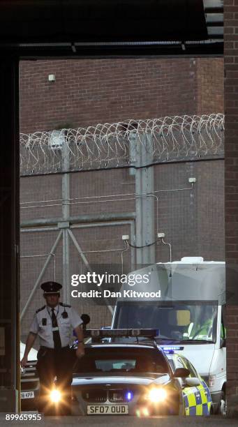 Convoy takes Lockerbie bomber Abdelbaset Ali al-Megrahi from Greenock Prison to Glasgow airport on August 20, 2009 in Greenock, Scotland. Abdelbaset...