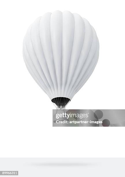 white hot-air balloon - balloons stock-fotos und bilder