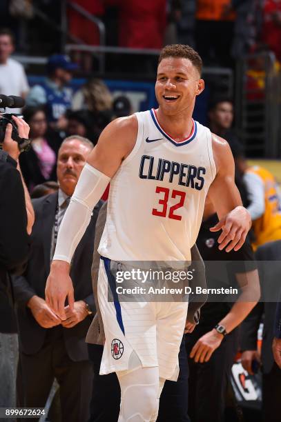 Blake Griffin of the LA Clippers after the game against the Los Angeles Lakers on December 29, 2017 at STAPLES Center in Los Angeles, California....