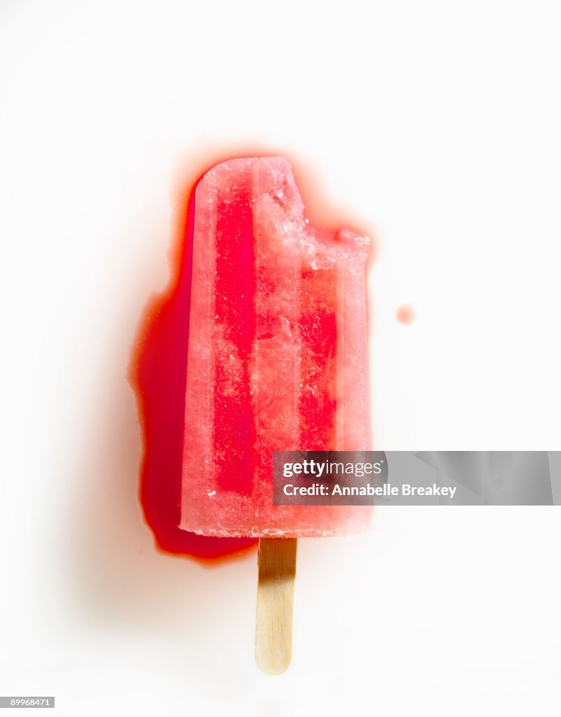 Watermelon popsicle, melted