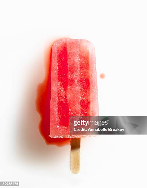 watermelon popsicle, melted - flavored ice stock pictures, royalty-free photos & images