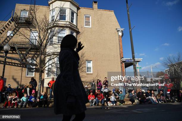 Baltimore Mayor Catherine Pugh marches in the Mayor's Annual Christmas parade in Hampden, Baltimore, MD, December 3, 2017. Baltimore recently topped...