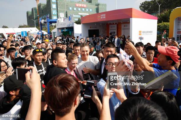 Maria Sharapova of Russia meets fans ahead of the 2018 WTA Shenzhen Open on December 30, 2017 in Shenzhen, China.