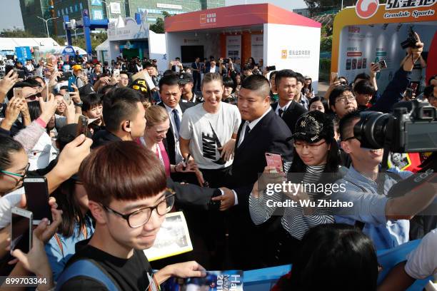 Maria Sharapova of Russia meets fans ahead of the 2018 WTA Shenzhen Open on December 30, 2017 in Shenzhen, China.