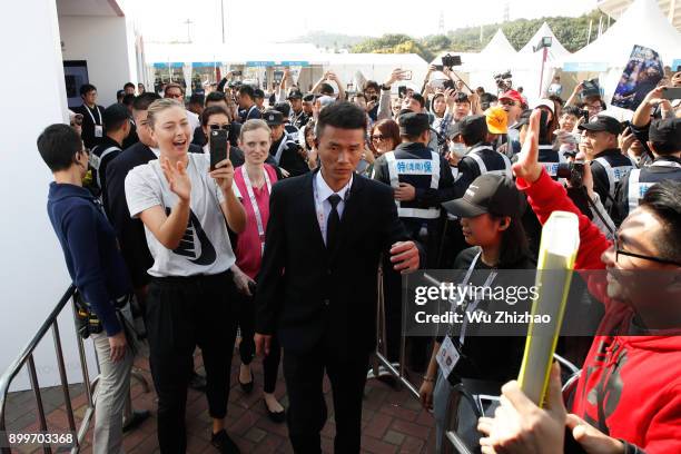 Maria Sharapova of Russia meets fans ahead of the 2018 WTA Shenzhen Open on December 30, 2017 in Shenzhen, China.