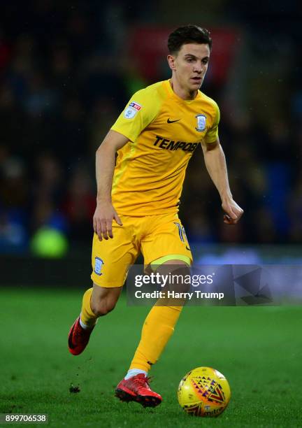 Josh Harrop of Preston North End during the Sky Bet Championship match between Cardiff City and Preston North End at Cardiff City Stadium on December...