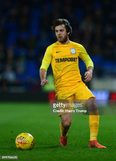 Ben Pearson of Preston North End during the Sky Bet Championship match between Cardiff City and Preston North End at Cardiff City Stadium on December...