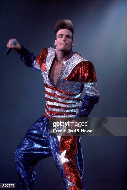 Pop singer Vanilla Ice performs February 23, 1991 in Houston, TX.