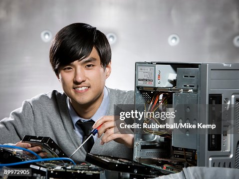 Man working on a computer Man working on a computer