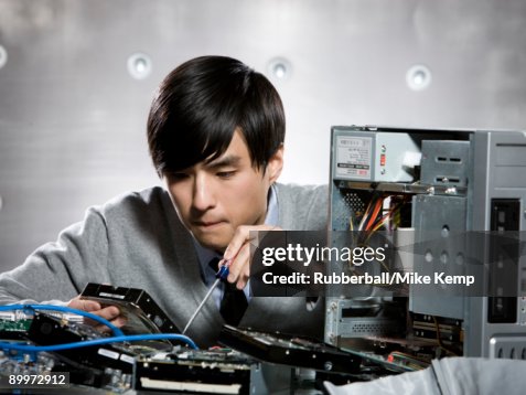 Man working on a computer Man working on a computer