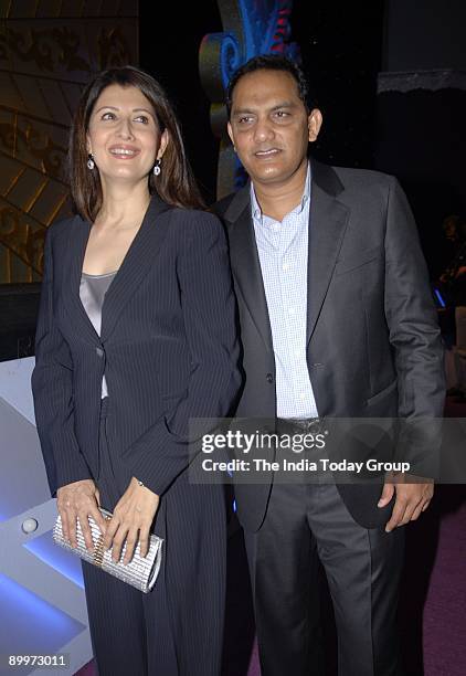 Congress MP Mohammad Azharuddin and his wife Sangeeta Bijlani at the12th Rajiv Gandhi Awards function. The awards, organized by the youth wing of the...