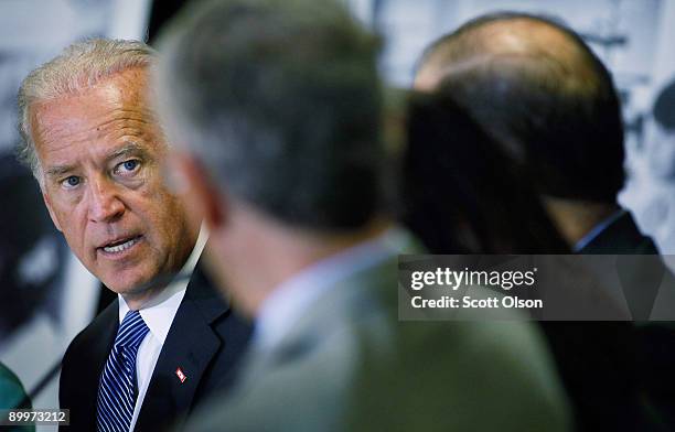 Vice President Joe Biden addresses health care professionals during a roundtable discussion on health insurance reform at Mt. Sinai Hospital August...