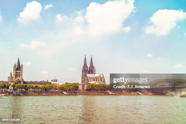 landscape of cologne, germany - main stockfoto's en -beelden