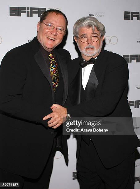 John Lasseter and George Lucas, Recipient of the Irving M. Levin Award