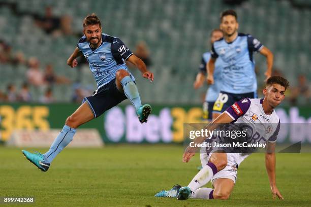 Michael Zullo of Sydney during the round 13 A-League match between Sydney FC and Perth Glory at Allianz Stadium on December 30, 2017 in Sydney,...