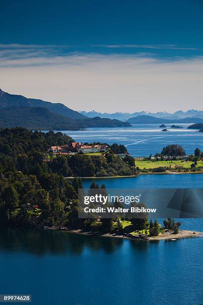 hotel llao llao and lake nahuel huapi - nahuel huapí bildbanksfoton och bilder