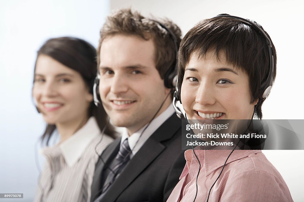 A line of telephone operators