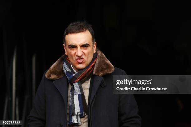 Carlos Carvalhal, Manager of Swansea City looks on prior to the Premier League match between Watford and Swansea City at Vicarage Road on December...